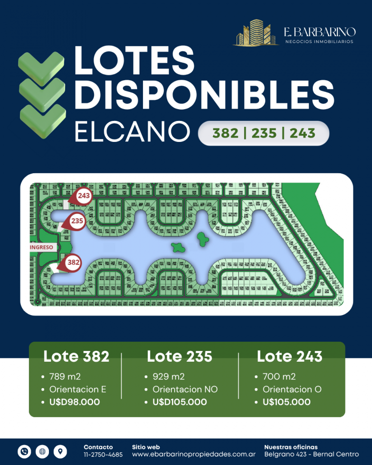 ELCANO - Imperdible lote a laguna en barrio Elcano - Pueblos del Plata